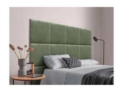 Chezlova Tête de lit rembourrée en velours tricoté de qualité Chezlova inférieure composée de panneaux autocollants interchangeables vert Chezlova 145 cm HXGZ75596