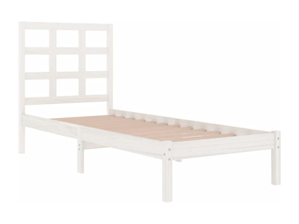 Cadre de lit sans matelas blanc 90x190 cm bois massif BPXH33950