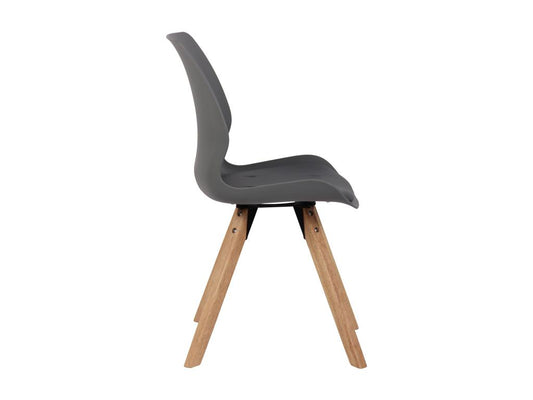 chaise salle à manger - Plastique / Bois - Gris - Chezlova IFIS72487