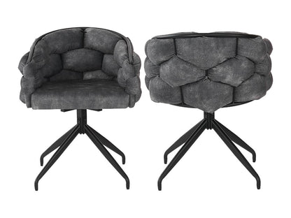 Lot de 2 chaises pivotantes en velours - style de mode moderne - Gris HVDF34351