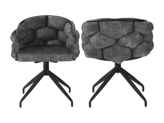 Lot de 2 chaises pivotantes en velours - style de mode moderne - Gris HVDF34351