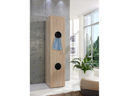 Armoire à linge avec 2 tablettes Couleuris Imitation chêne - L- 40 x H- 185 x P- 40 cm WRGO20497