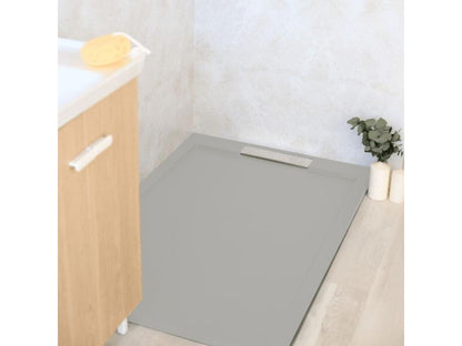 Receveur de douche 70x130cm extra plat Chezlova en résine surface ardoisée gris UVRF65807