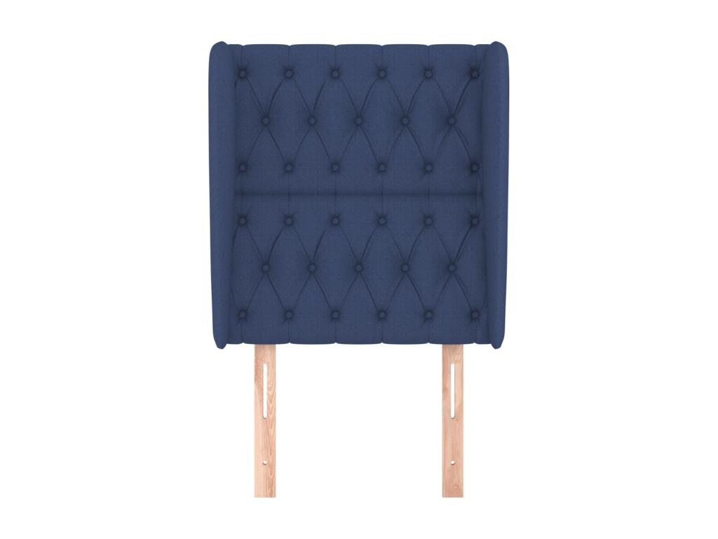 Tête de lit avec oreilles Bleu 83x23x118/128 cm Tissu DWNP20600
