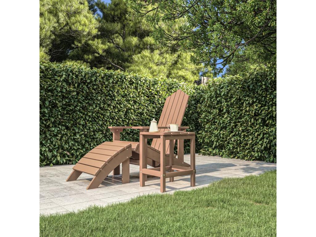 Table de jardin Decohaute Marron 38x38x46 cm PEHD HRKI64018