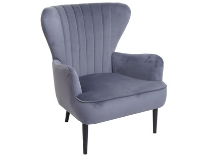 Fauteuil Decohaute-K37 - Fauteuil Cocktail Fauteuil rembourré - velours - gris FNGA03682