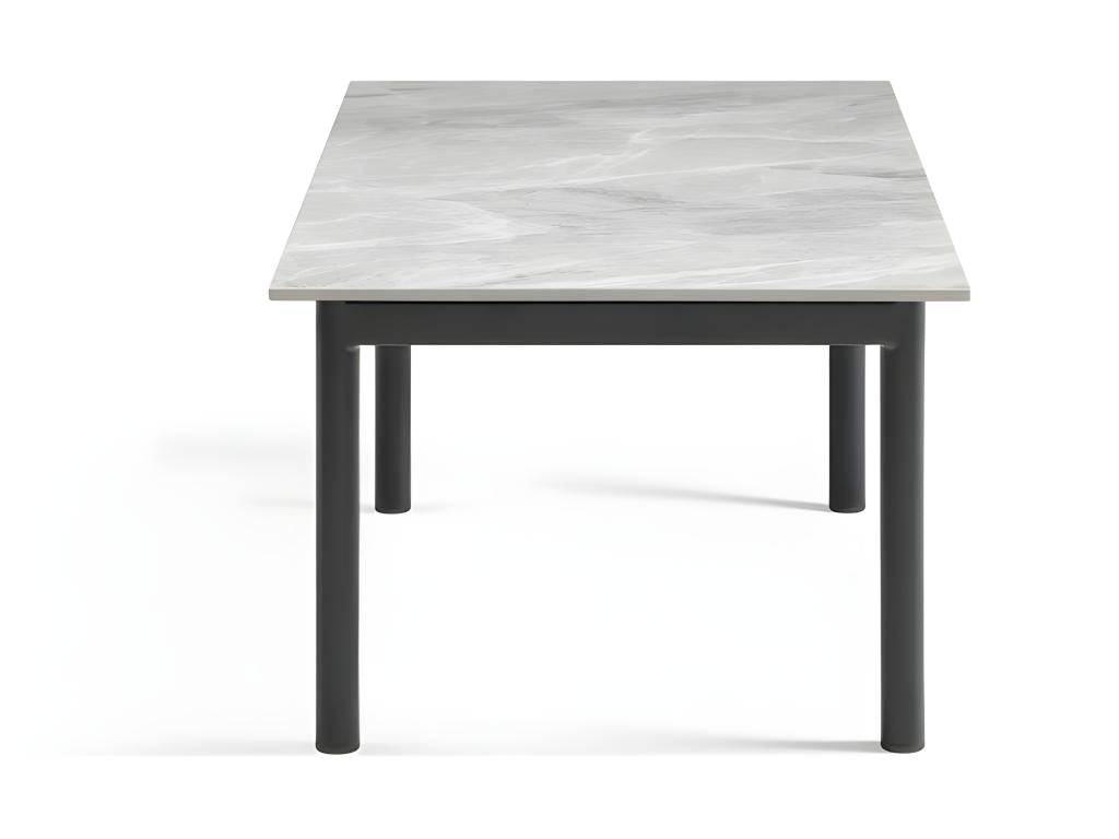 Table basse 120x60 cm céramique gris marbré laqué pieds droits - Chezlova 09 DXNY38147