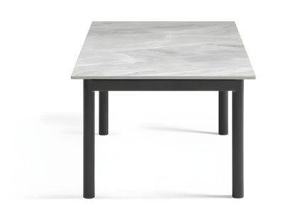 Table basse 120x60 cm céramique gris marbré laqué pieds droits - Chezlova 09 DXNY38147