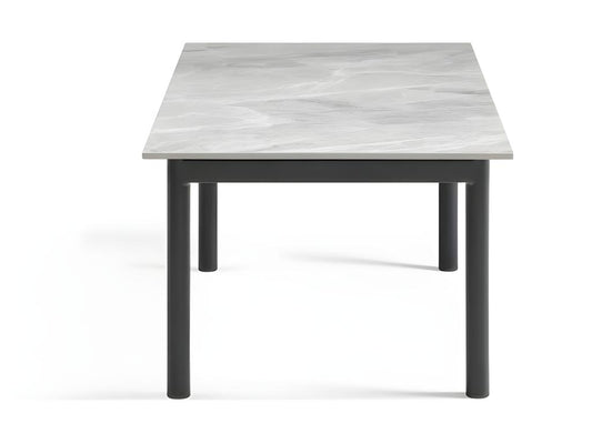 Table basse 120x60 cm céramique gris marbré laqué pieds droits - Chezlova 09 DXNY38147
