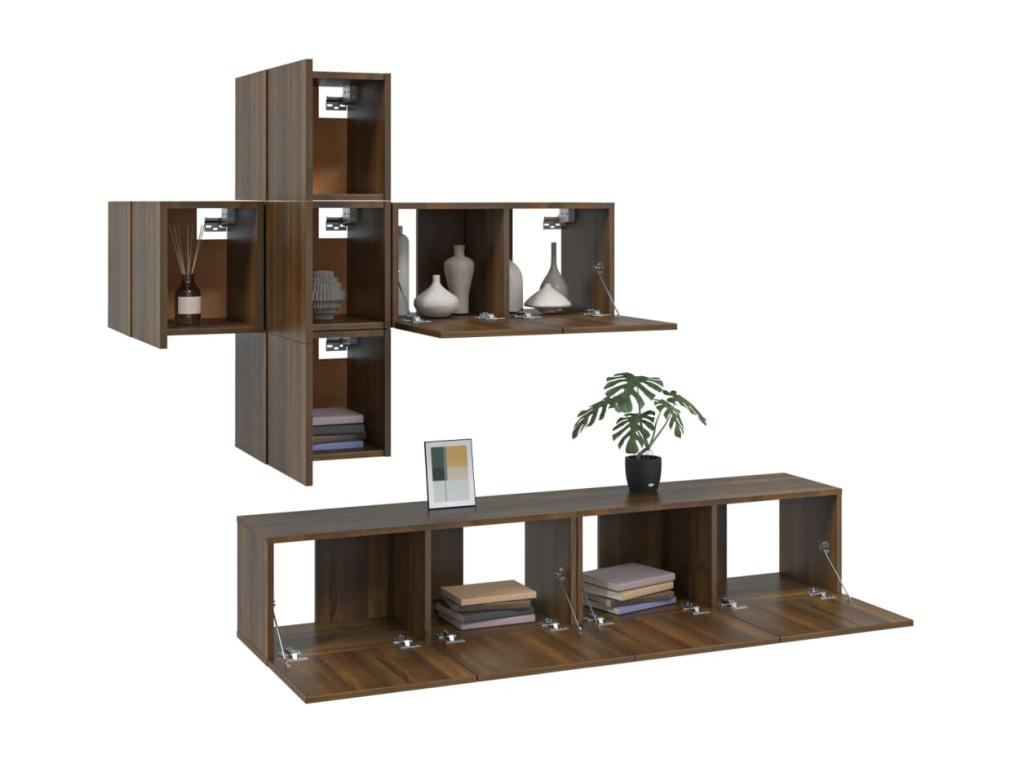 Ensemble de meubles TV 7 pcs Chêne marron Bois d'ingénierie JLXR67057