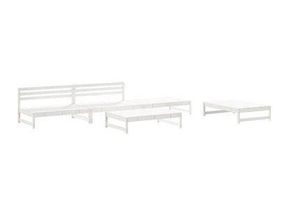 Salon de jardin 5 pcs blanc bois massif de pin XTOL15893