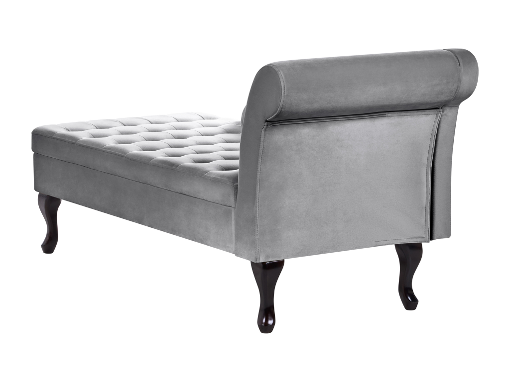 Chaise longue Chezlova Velours Gris clair Côté droit SWUV19953