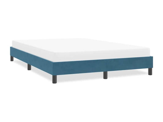 Cadre de lit sans matelas bleu foncé 140x220 cm velours JRSJ79353