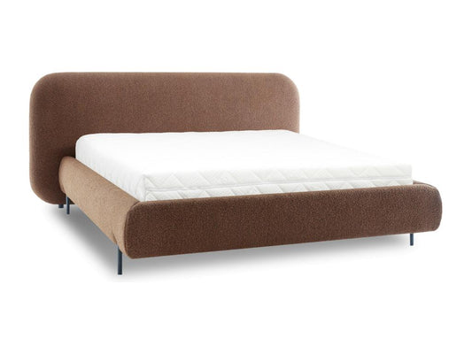 Lit coffre Chezlova – Velours moderne et rangement optimisé-Couleur Marron-180x200 ABFV64564