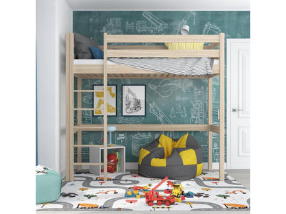 Lit mezzanine en chêne N05 Chêne Blanchi 80x200 MPSP90529