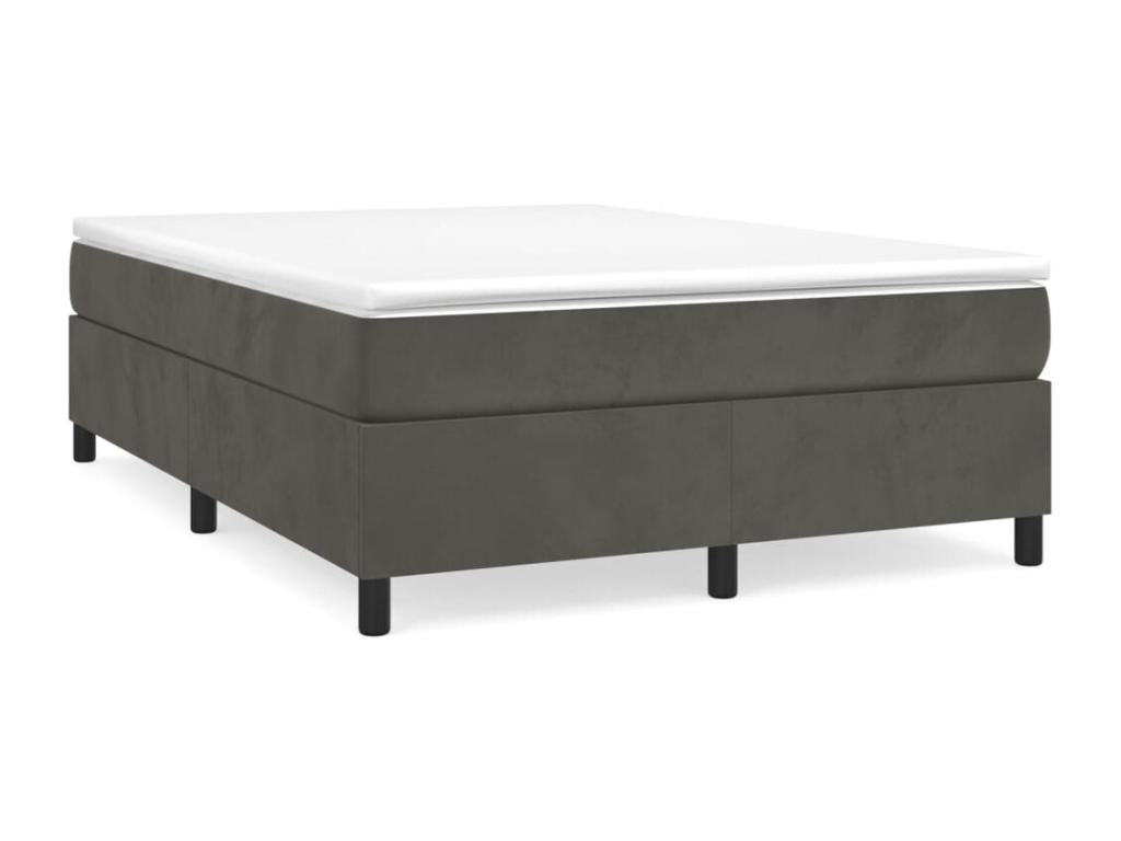 Cadre de lit sans matelas gris foncé 140x190 cm velours ZHVJ04323