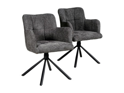 Lot de 2 chaises pivotantes de salle à manger Chezlova/ Gris foncé ANCR99821