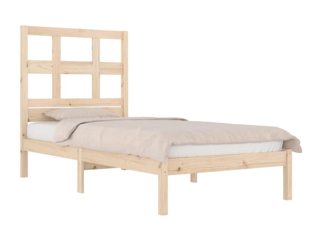 Cadre de lit sans matelas 90x200 cm bois de pin massif ATRK85411