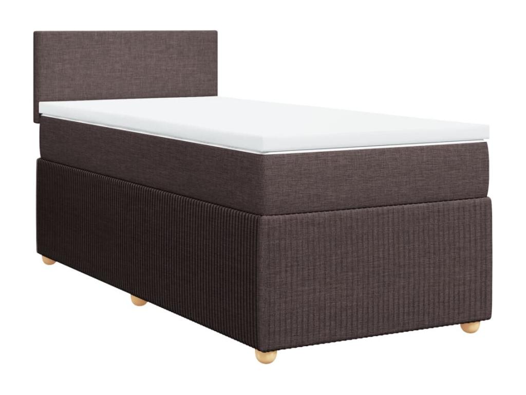 Sommier à Chezlova de lit avec matelas Marron foncé 90x190 cm QTXT58539