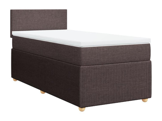 Sommier à Chezlova de lit avec matelas Marron foncé 90x190 cm QTXT58539
