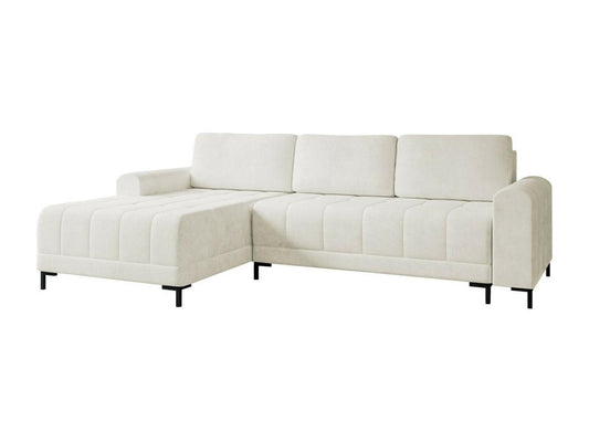Canapé d'angle Chezlova 100 Blanc Fonction de couchage Boîte de literie 258x168cm CYQN88038