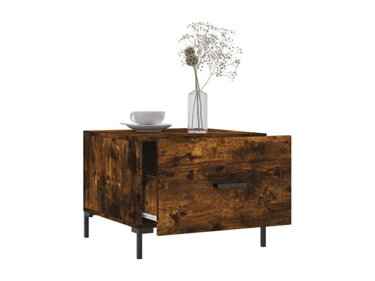 Tables basses 2 pcs chêne fumé 50x50x40 bois d'ingénierie XMDB65913