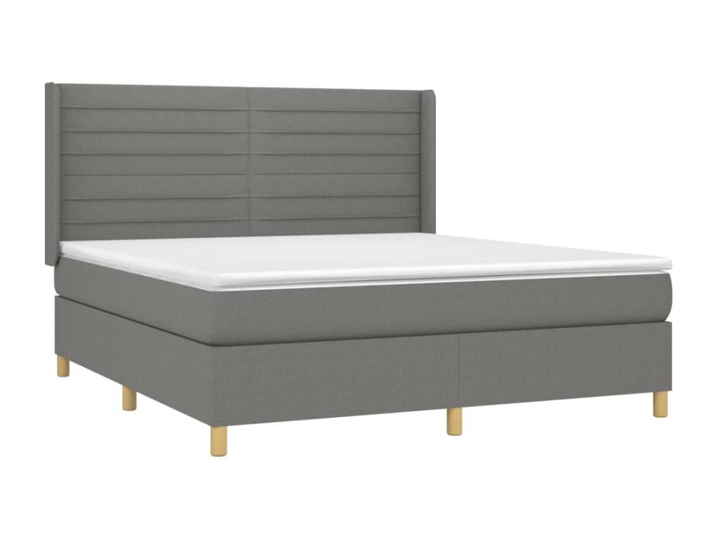 Sommier à Chezlova de lit matelas LED Gris foncé 180x200 cm Tissu PDZM13173
