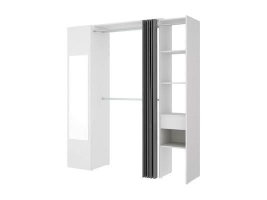 Armoire Decohaute Structure pour dressing Cintre ouvert 177x52h205 cm Blanc et Anthracite TCSP90238