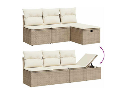 Salon de jardin avec coussins 8 pièces beige résine tressée DILI69459