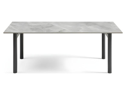 Table basse 120x60 cm céramique gris marbré laqué pieds droits - Chezlova 09 DXNY38147