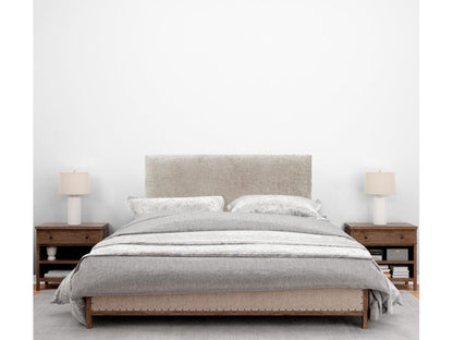 Chezlova Tête de Lit Laine Naturelle 95x105cm avec Pieds de Lit 90 - Beige VCAO60686