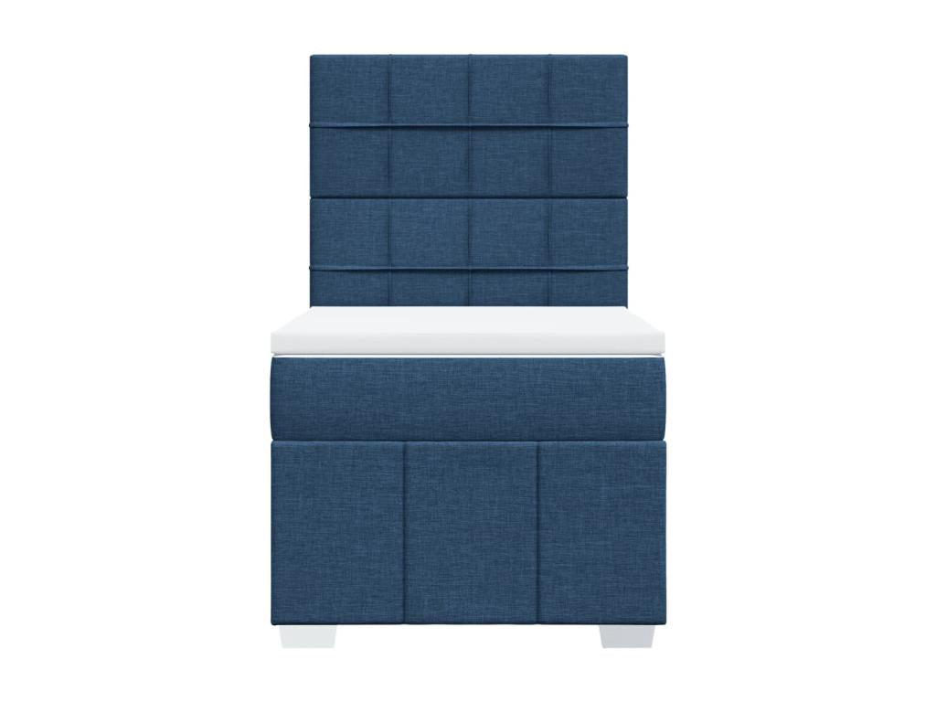 Sommier à Chezlova de lit avec matelas Bleu 90x200 cm Tissu ZNHF87915