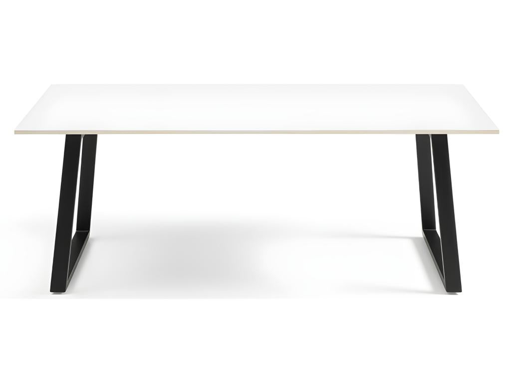 Table basse 120x60 cm céramique blanc pieds luge - Chezlova 02 OJQR60831