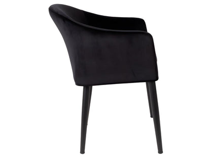 Chezlova - Fauteuil de table design en velours Couleur - Noir REKI38872