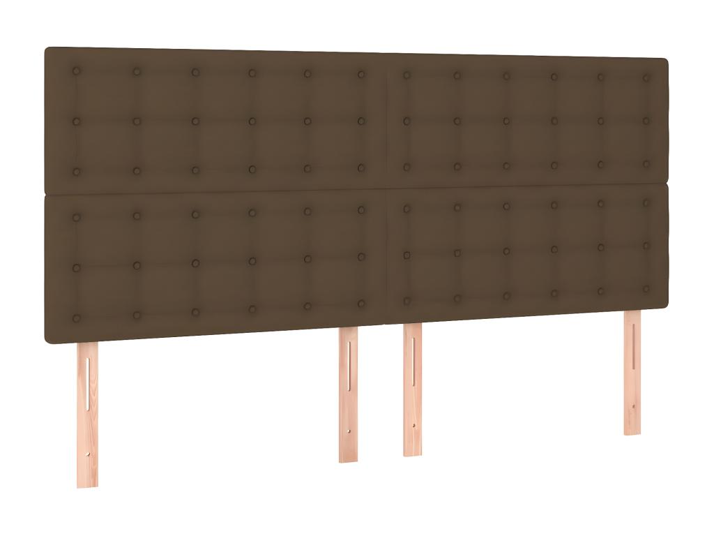 Tête de lit à LED Marron foncé 180x5x118/128 cm Tissu XFSJ19556