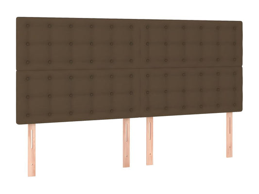 Tête de lit à LED Marron foncé 180x5x118/128 cm Tissu XFSJ19556