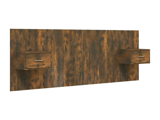 Tête de lit avec armoires Chêne fumé Bois d'ingénierie QMUR41326
