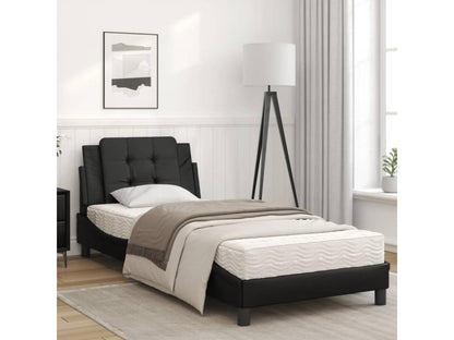 Lit avec matelas noir 90x190 cm similicuir YQXQ08610