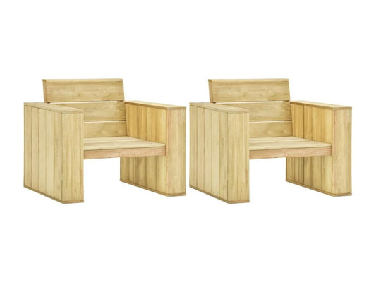 Chaises de jardin 2 pcs 89x76x76 Bois de pin imprégné RJMU65308