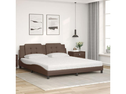 Lit avec matelas marron 180x200 cm similicuir QLHB83109