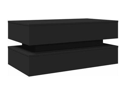 Table basse avec Chezlovaères LED noir 90x50x40 cm ZBEG39048