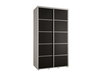 ARMOIRE Chezlova 4 À PORTES COULISSANTES 235.2/130/45 2 portes Blanc/Noir/Argent FEBW24145
