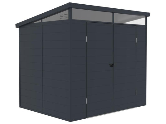 Abri de jardin en résine gris anthracite 4.57 m² avec plancher - Decohaute HATZ49657