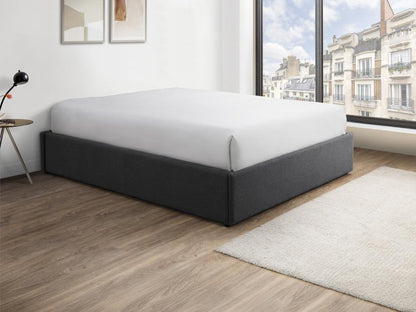 Sommier coffre et tiroir 140x190 cm - Gris anthracite - Chezlova WYBN67799