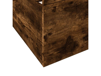 Cadre de lit et tiroirs chêne fumé 200x200 bois d'ingénierie BILR72247