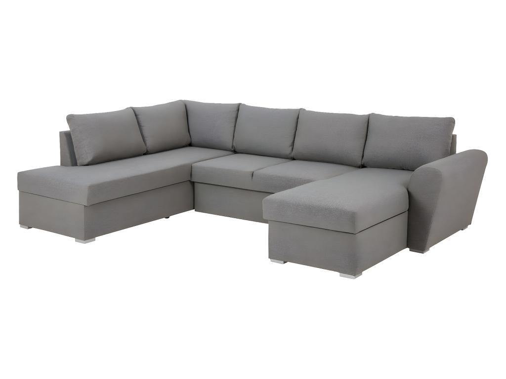 Chezlova Canapé-lit chaise longue côté droit gris clair. KIEG34677