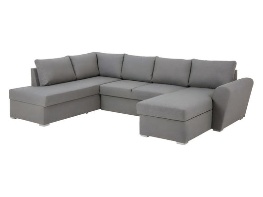 Chezlova Canapé-lit chaise longue côté droit gris clair. KIEG34677