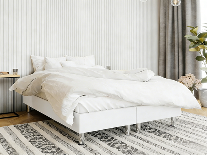 Lit continental Chezlova 101 Double Continental Blanc 140x200 Faux cuir 140x200x47cm BEDR94401