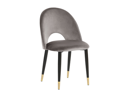 Lot de 2 chaises de salle à manger MAGALIA Velours Gris UOQE28085