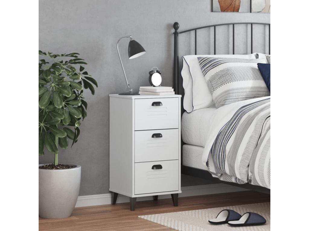 Table de chevet Domopure blanc bois d'ingénierie DEAF28402